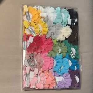Colorful Flower Hair Clips Set